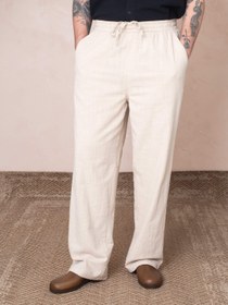 Resim Dokulu Pantolon - Bej / XL 
