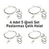 Resim Valkyrie 5 İğneli Paslanmaz Çelik Halatlı Dip Hırsız Olta Takımı 4’lü Set 10 Karbon Çelik İğne 
