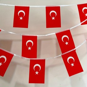 Resim 20 adet Türk Bayrakları 14x21cm - Dayanıklı Polyester Hilal Ay ve Yıldız Tasarımı, Canlı Kırmızı/Beyaz/Kırmızı İç/Dış Mekan Tatil Parti Süslemeleri için Elektrik Gerektirmez 