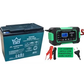 Resim 12v 80ah Jel Akü Ve Şarj Aleti 6 Amper 