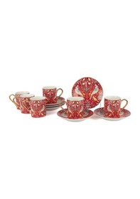 Resim Mikasa Moor Phoenix Red 6lı Kahve Fincan Seti 100ml P366.121591 Kırmızı 