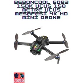 Resim Beboncool GD83 Katlanabilir 4K HD Kameralı Drone 150M Uçuş Mesafesi ile 15DK Süre 
