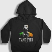 Resim Presmono Unisex Çocuk Siyah Take Over Ufc Conor McGregor Kapüşonlu Sweatshirt 