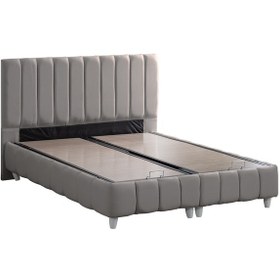 Resim Narva Çift Kişilik Baza Başlık Real Pedli Yatak Seti Gri 180 x 200 