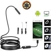 Resim Endoskop Yılan Kamera Android Uyumlu LED Işıklı 5 Metre Sert Kablo Su Geçirmez 