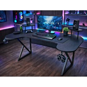 Resim Michael Brean Özel Joystick Tasarım Oyuncu Masası 160 Cm Bardaklık Ve Kulaklık Tutucu Hediye 