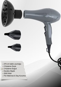 Resim Hagen Profesyonel Saç Kurutma Makinesi 2500Watt Profesyonel Fön Makinesi Daraltıcılı Saç Kurutma Makinesi 