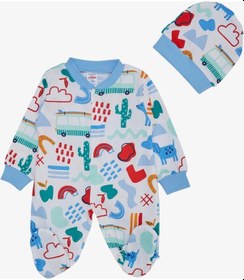 Resim Breeze Erkek Bebek Patikli Tulum Desenli Köpekçik Baskılı 0-6 Ay, Beyaz-beyaz Beyaz 