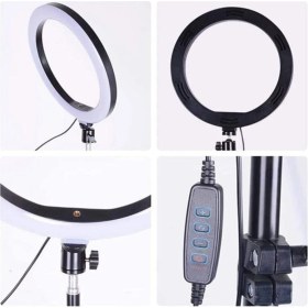 Resim Asfal 12 inç LED Işıklı Telefon Tutuculu 210 cm Tripod Youtuber Kuaför Makyaj Tiktok Işığı 