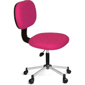 Resim Türksit Eko Kolçaksiz Koltuk Metalik Gri Boyalı Ayak Pembe 