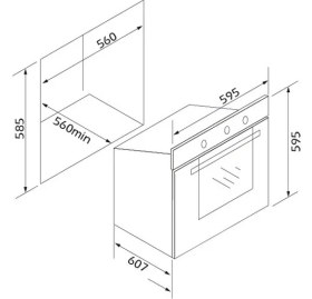 Resim Silverline Siyah Cam BO65E1B01 Fırın 