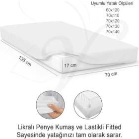 Resim Terletmez Shop %100 Pamuk Penye, Lastikli Full Kenar Bebek Çarşafı - Oeko-Tex Sertifikalı, Yumuşak ve Nefes Alabilir, Organik Pamuk, Anne Yanı, Çocuk Beşik Çarşafı (Pembe) 