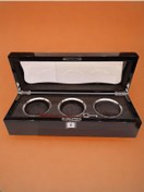 Resim STAND MARKET Saat Kutusu Özel Üretim Piano Ahşap Damarlı Yuvarlak Model 3'lü 