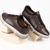 Resim KAHVE ANTİK Gön Hakiki Deri Yuvarlak Burun Bağcıklı Günlük Erkek Sneaker 01388 
