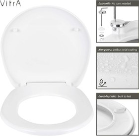 Resim VitrA S10 23-003-001 Klozet Kapağı, Nuvoplast, Beyaz 