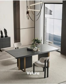 Resim Alaca Yemek Odası Takımı Yemek Masası + 4 Adet Sandalye Siyah 