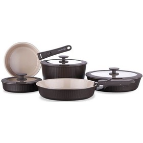 Resim Korkmaz Nova Pratika Robusta 10 Parça Tencere Seti A2791-2 Gri 