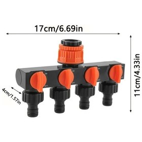 Resim Fochsia 4 Yollu Plastik Vana 1/2" İle 3/4" Bağlantı 4 Ayarlanabilir Port 1/2" Giriş Bahçe Sulama Sistemleri 