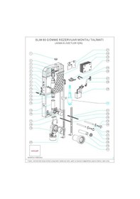 Resim Visam Slim 80 Asma Klozet için Gömme Rezervuar Metal Ayaklı Beyaz 