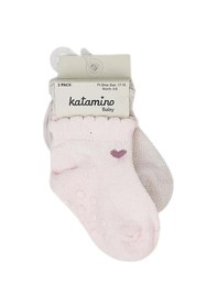 Resim Katamino Ronse Kız 'li Abs Bebek Çorap 20408 Pembe-kahve 