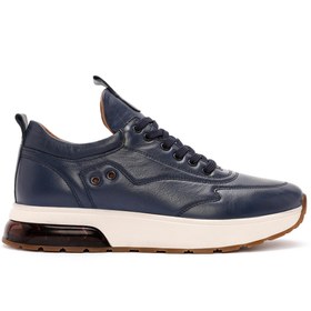 Resim Derimod Erkek Lacivert Bağcıklı Kalın Tabanlı Deri Sneaker,Kışlık Spor Ayakkabı 25WFD642318 