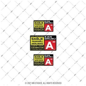 Resim Bt64 Kaskimi Cikarma Yazili A Rh Negatif (-) Kan Grubu Etiketi 