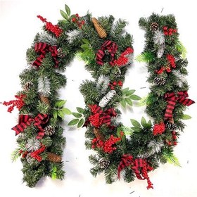 Resim Konesam 1.8m Pvc Ateş Direnci Noel Gergi Seti - Pencere Tavan Duvar Süslemeleri, Kırmızı Bowknotlu Artımsız Tohumlu Noel Dekorasyonu 