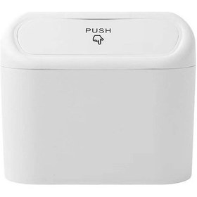 Resim Oto Araba Çöp Kutusu Kapaklı Organizer Çöp Kovası Beyaz 