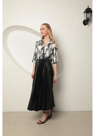 Resim Chıcnhappy Örme Kumaş Kadın Piliseli Etek Siyah 24op80010158 Siyah 