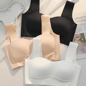 Resim 3 adet Kadın Dikişsiz Kablosuz Sütyen - Ayarlanabilir Askılar, Nefes Alabilen Naylon Spandex Karışımı, Düşük Destekli Uyku ve Günlük Giyim Siyah/Açık Mavi, Pürüzsüz Kumaş, Minimalist Günlük Tasarım 
