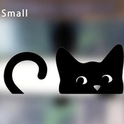 Resim Meraklı kedi desenli ayna süsü - küçük çıkartma, vinil malzeme, yapışkan kağıt, Paskalya yumurtası teması, iç mekan dekorasyonu için uygun, araba aynası aksesuarı 