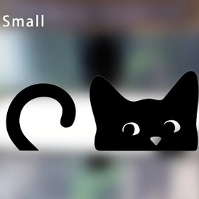 Resim Meraklı kedi desenli ayna süsü - küçük çıkartma, vinil malzeme, yapışkan kağıt, Paskalya yumurtası teması, iç mekan dekorasyonu için uygun, araba aynası aksesuarı 