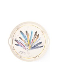Resim Zuccii Home Örgü Tepsi - Beyaz - 40x27 Cm Çok Renkli 