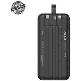 Resim 30000 Mah 22.5w Turbo Şarj Dahili Kablolu Dijital Led Göstergeli Pd Ve Qc 3.0 Powerbank Mt4330 Siyah 