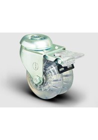 Resim Emes Et04dkp50f Oynak Frenli Delikli Çiftli Şeffaf Tekerlek 