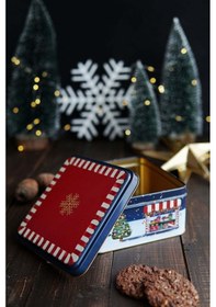 Resim Winter Desenli 2'li Metal Saklama Kabı Seti, 1,9 Lt + 1,1 Lt 