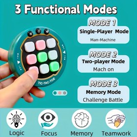 Resim Taşınabilir Mini Arcade Oyun Konsolu - 3 Modlu, Tek veya Çift Oyunculu, Hafıza Fonksiyonlu, Mantık ve Strateji - Gençler için Mükemmel Doğum Günü veya Yılbaşı Hediyesi 