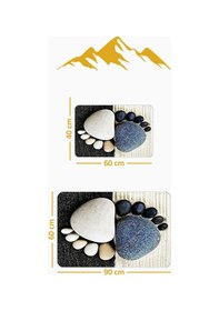 Resim Yıkanabilir Kaymaz Tabanlı Modern Desenli 2'li Banyo Paspas Takımı Bps0035 Renkli 