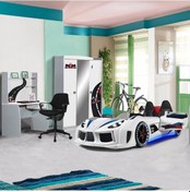 Resim Formula Çocuk Odası Takımı, Audi Arabalı Yatak, Dolap, Masa (444571041) Beyaz 