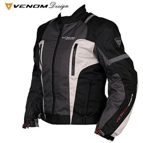 Resim Venom Ceket Air Racing Motorsiklet Montu Siyah - Gri 
