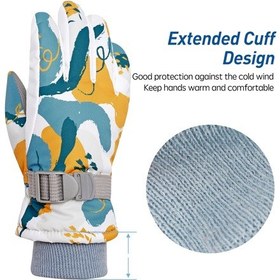 Resim Reedark Kış Çocukları Isı Sağlama Kalın Baskılı Eldiven + Şapka Seti - Büyücü Peri Beş Parmaklı - M Beden Renk A 