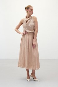 Resim Sateen Kadın Kloş Etek 1840-4089 