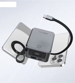 Resim Mini Pd 35watt 10.000mah Lcd Göstergeli Usb-c , Usb Giriş Dahili Usb-c Kablolu Powerbank siyah 