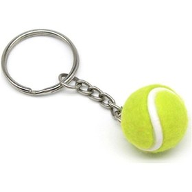 Resim Jeemson Yeşil 2cm Kadife Tenis Topu Anahtarlık - Tenis Severlere Mini Hediyelik Alet Yeşil 
