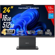Resim LENOVO ICAIO 24IRH9 Intel Core i5-13420H 16GB 512GB SSD 23.8 FHD IPS FreeDos Siyah All in One Bilgisayar 