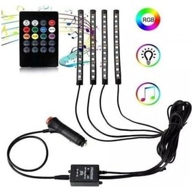 Resim 9025843710238sp - Araç İçi Ayak Altı Sese Duyarlı Şerit Led 4'lü Set 