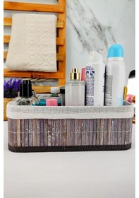 Resim Digithome Bambu Çok Amaçlı Saklama Kutusu Düzenleyici Orta Boy Organizer Gri 29x19x10 Cm - Cl-6006-2 