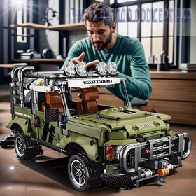Resim 1018 adet Moda Yeşil Arazi Arabası Yapı Bloğu Modeli, Serin Yeşil Araba Arazi Sporları Blokları, Doğum Günü Hediyeleri, Noel, Şükran Günü, Paskalya için mükemmel 