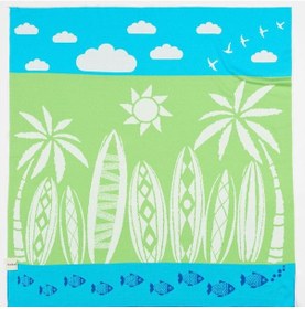 Resim Organik Triko Bebek Örtüsü, Beach 80x90 , Yeşil 