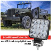 Resim 9 Ledli Projektör Lamba Atv Off Road Jeep İş Makinası 2 Adet 